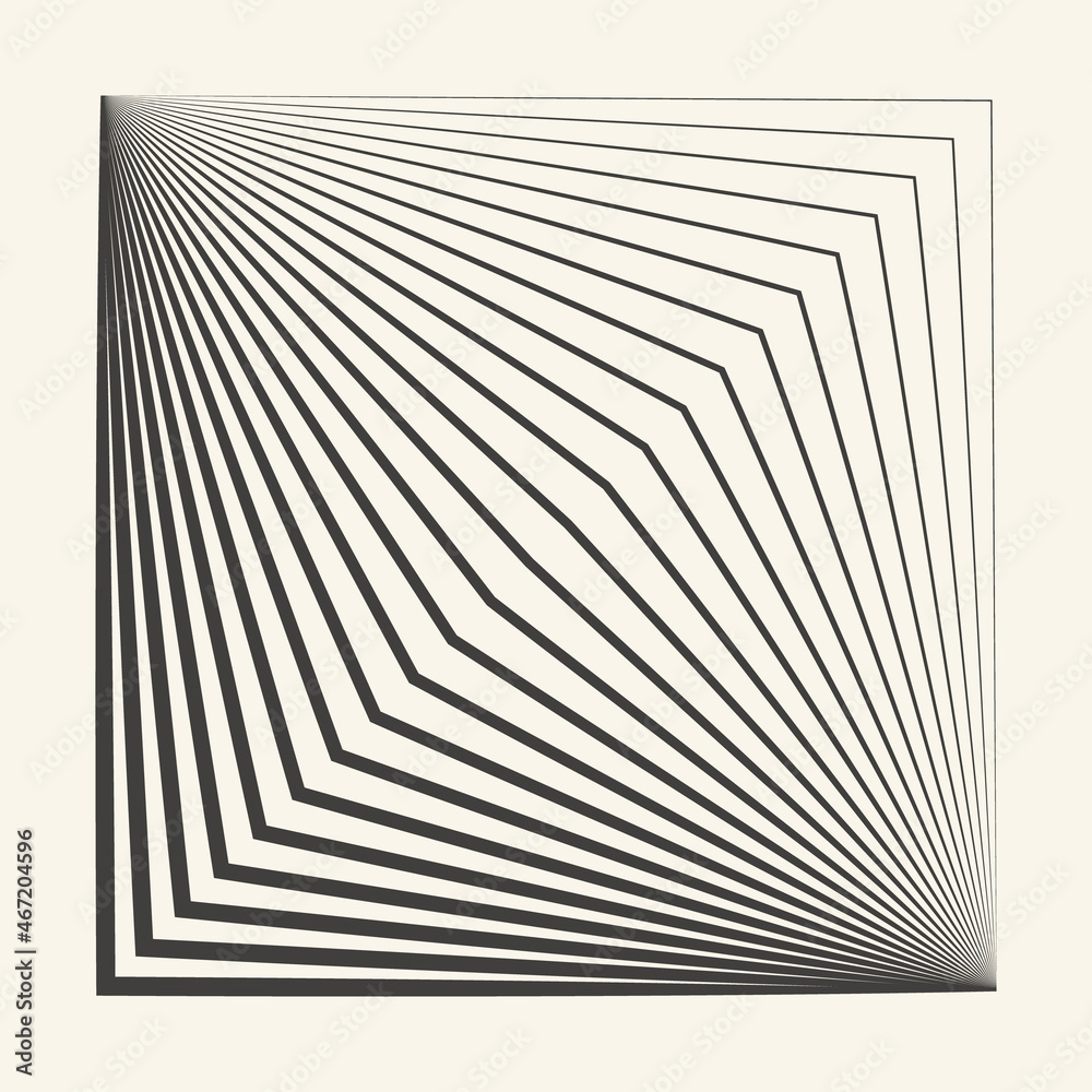 Aufkleber Abstract background with lines. Square shape with art geometry lines.