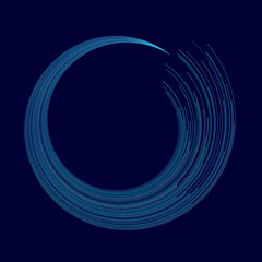 Blue art lines digital design. Rotating lines as abstract background or icon.