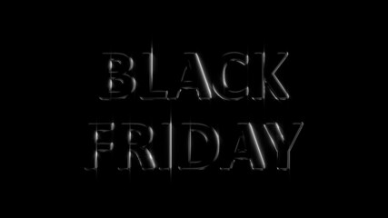 bright glowing text for black friday, isolated - object 3D illustration