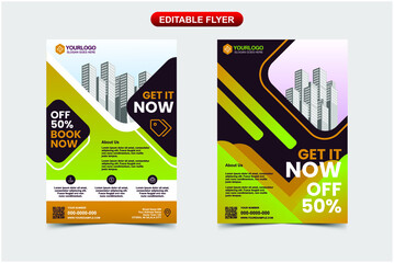 set of flyer template for business and sale purpose. fully editable.