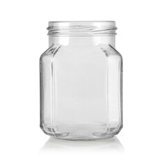 Empty glass jar isolated