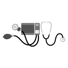 Manual Sphygmomanometer with a stethoscope for measuring blood pressure.