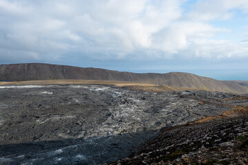 Fototapeta na wymiar Vulkan Landschaft Island - Fagradalsfjall, Fagradalshraun, Geldingardalir