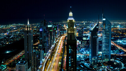 Dubai cityscape during night time