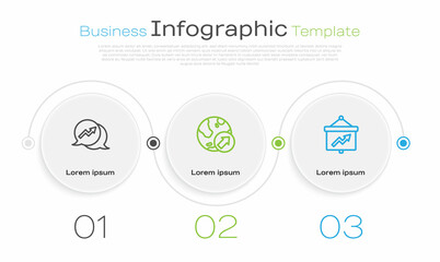 Set line Financial growth, and Board with graph. Business infographic template. Vector