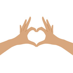 Hand gesture love symbol. Self-love. Heart design for printing greeting cards, banners, posters