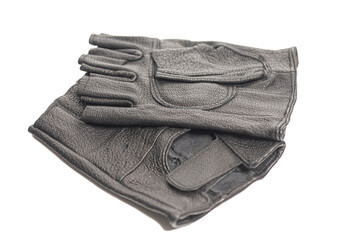 Drivers male leather gloves isolated on a white