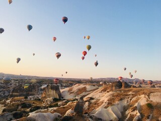 Hot air balloons in the sky
