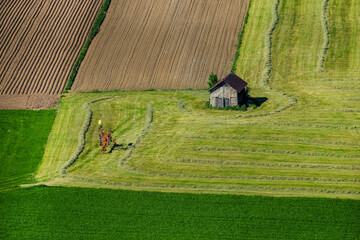 House in the middle of cultivated field