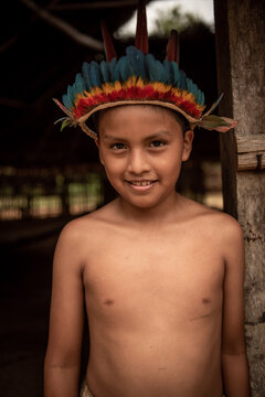 Bora children in the community of San Andres in the Peruvian Amazon