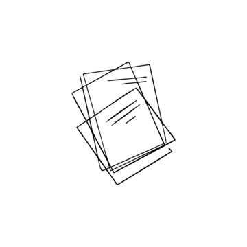 recommend clip art: sheets of paper, files one line vector illustration art hand draw .