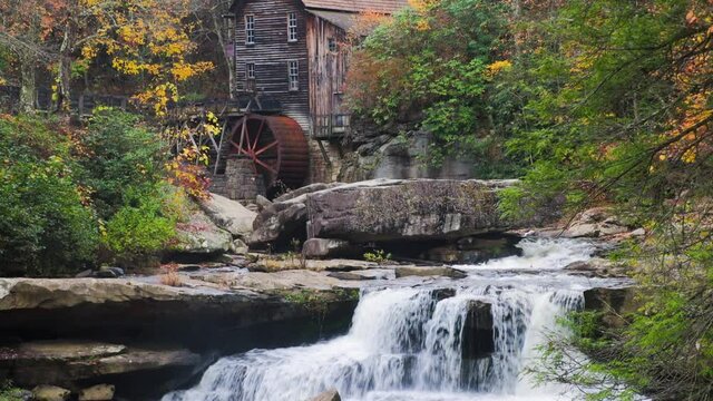 The Glade Creek Grist Mill Above Glade Falls, Babcock State Park, West Virginia, USA