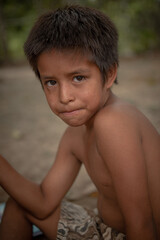 Fototapeta na wymiar Bora boy, San Andres, Peru