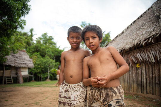 Bora children of San Andres, Peru