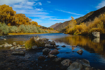 Mountain River in Fall