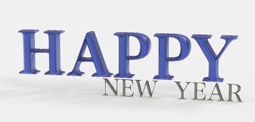 happy new year in 3d digital
