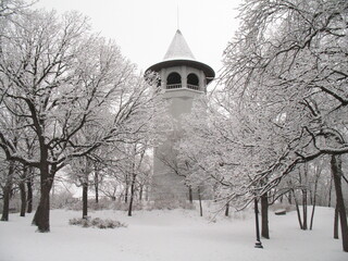 Witch's Hat Tower in Snow