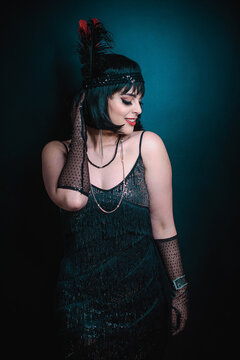 Woman in 40's style outfit