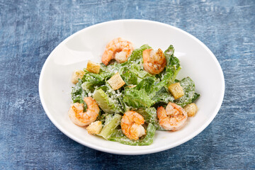 Caesar Salad with Grilled Shrimp and Parmesan Cheese