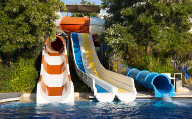 Three slides of the water park