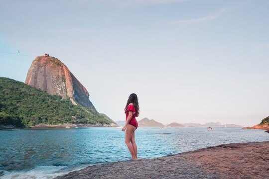 Woman standing on beach