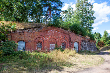 Fototapeta na wymiar Spare powder magazine. Trongzund fortress. Vysotsk. Leningrad region. Russia