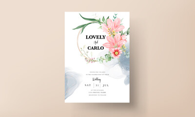 beautiful watercolor floral wedding invitation card set