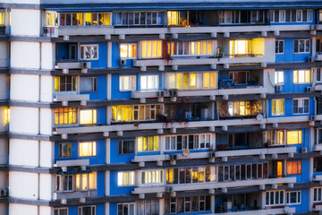 Fototapeta na wymiar Soviet panel houses in Moscow