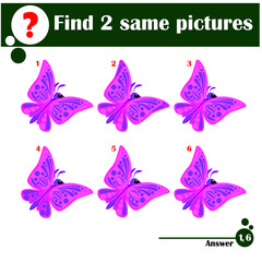 Kids educational games collection. Cute butterfly