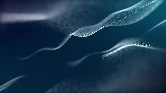 Futuristic wire animation waving. Abstract background loop.