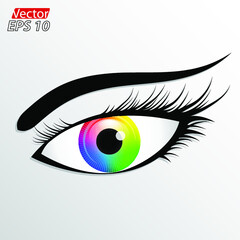 colorful woman eye