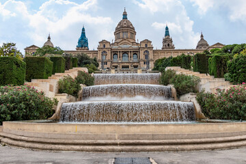 The National Museum of Art of Catalonia, also known by its acronym MNAC, is located in the city of Barcelona, Catalonia, Spain - obrazy, fototapety, plakaty
