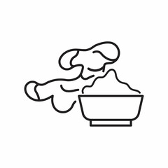 Pickled ginger, spicy seasoning line icon.