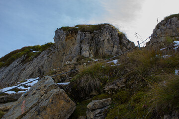Hoher Ifen im Kleinwalsertal mit erstem Schnee im Herbst