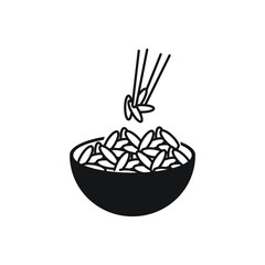 Rice flat icon japanese food bowl