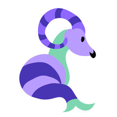 Obraz premium Zodiac sign, aries, vector on a white background
