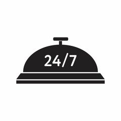 24 hour concierge service black glyph icon
