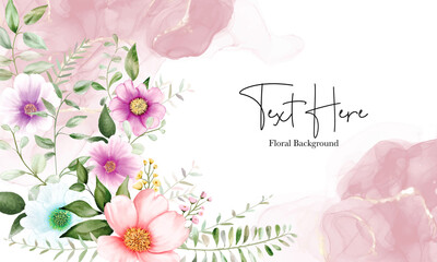 beautiful watercolor floral frame background