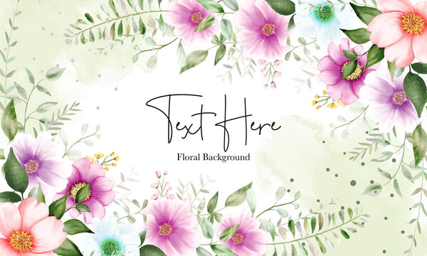 beautiful watercolor floral frame background