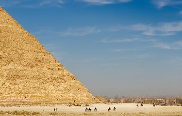 Valley of the pyramids of Giza in Egypt