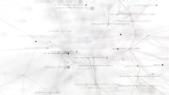 Blurred image of creeping lines of an abstract program. Black lines are connected between themselves by thin lines.