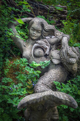 Stone garden mermaid