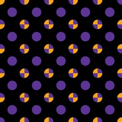 Colorful Polka Dot seamless pattern. Vector background. Halloween pattern.