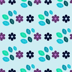 Colorful flower and leaves background. Abstract pattern background. Colorful wrapping paper.