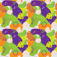 Seamless abstract pattern with bright colors. Vector graphics