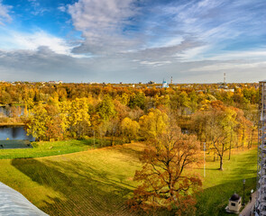 Fototapeta premium The central figure of the park is the Great Gatchina Palace; where the imperial family loved to rest.
