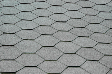 gray hexagon background. soft roof surface. geometric emerald texture
