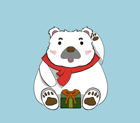 cute polar bear greeting card