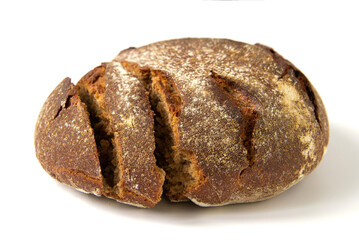 Rye bread on a white background
