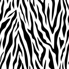 Fototapeta na wymiar Zebra Skin Texture seamless pattern. Animal print background for fabric, textile, design, wrapping, cover.Vector illustration in flat style.